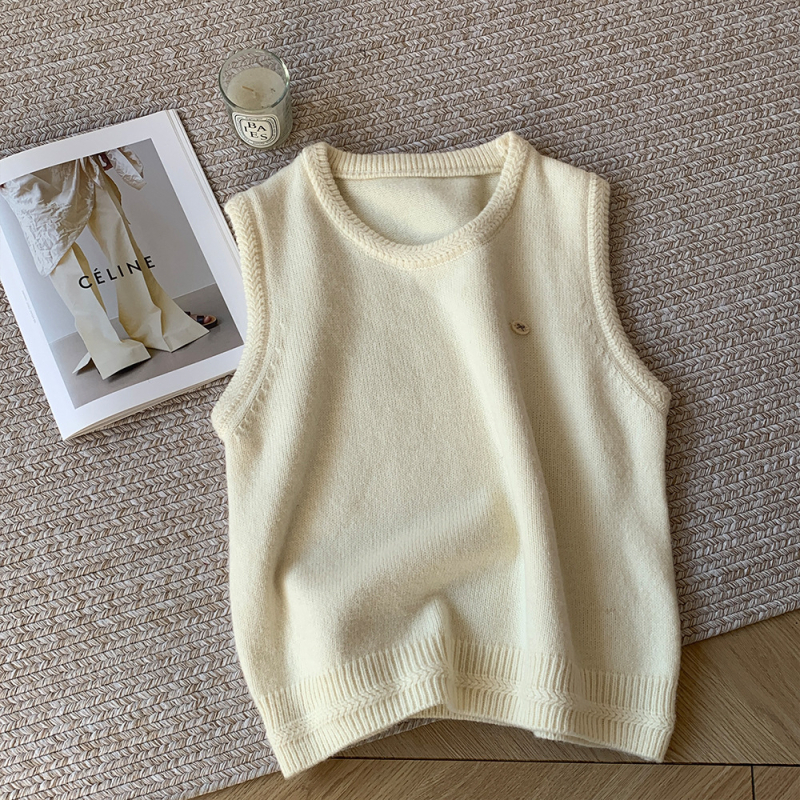 Ženska vest – opuštena silueta, okrugli izrez, poliester, elegantan gradski stil