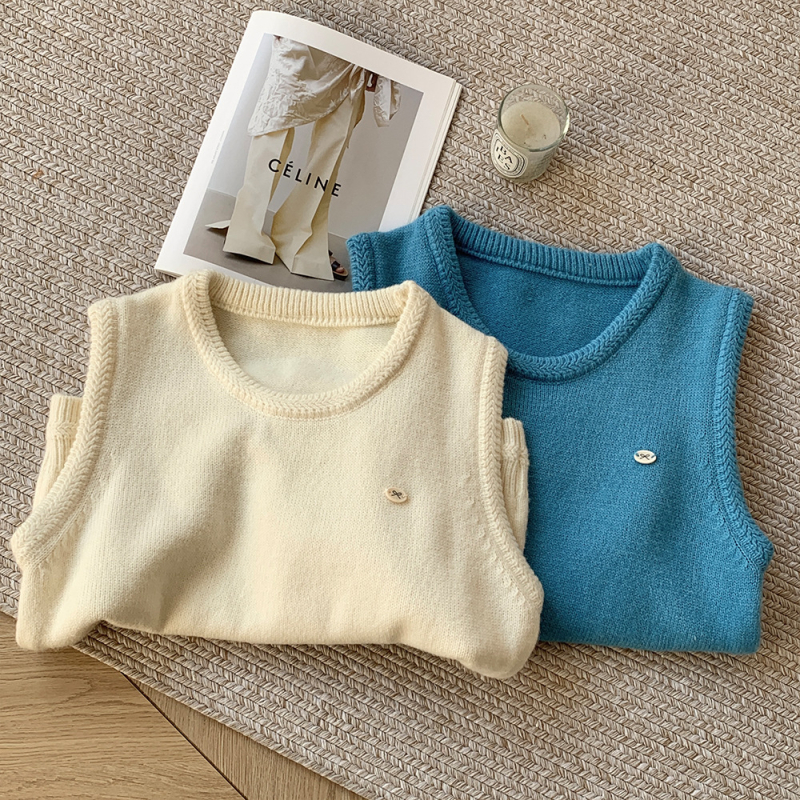 Ženska vest – opuštena silueta, okrugli izrez, poliester, elegantan gradski stil