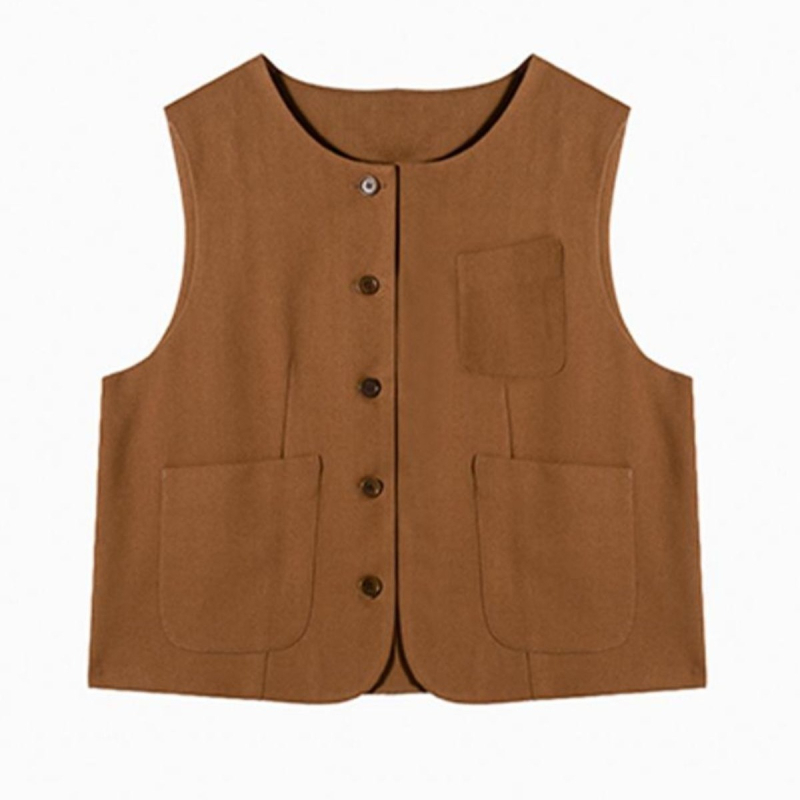 Ženski vest s polo ovratnikom – Chenille-Spandex tkanina, proljeće 2025