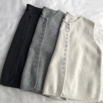 Pletena vest bez rukava, elegantan gradski stil (Okrugli izrez, Poliester 50–70%, Duljina 50–65 cm, Jednobojni uzorak)
