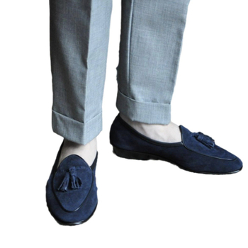 Muški tassel loafers bez vezica od kože prvog sloja, oštar nos, niski potpetica 1–3 cm, moderan dizajn