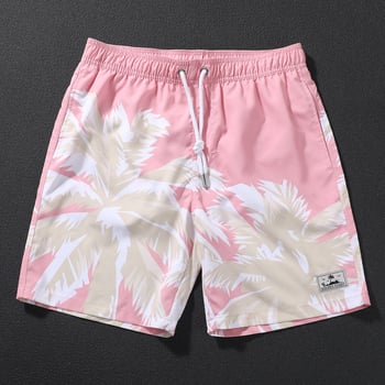 Muške kupaće hlače za plažu s tropskim biljnim uzorkom, udoban kroj, poliester, proljeće 2025