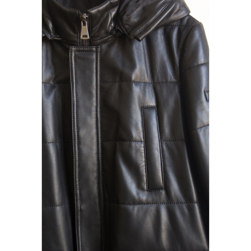 Muška kožna jakna u britskom stilu od prave ovčje kože, zatvarač na zip, srednja duljina