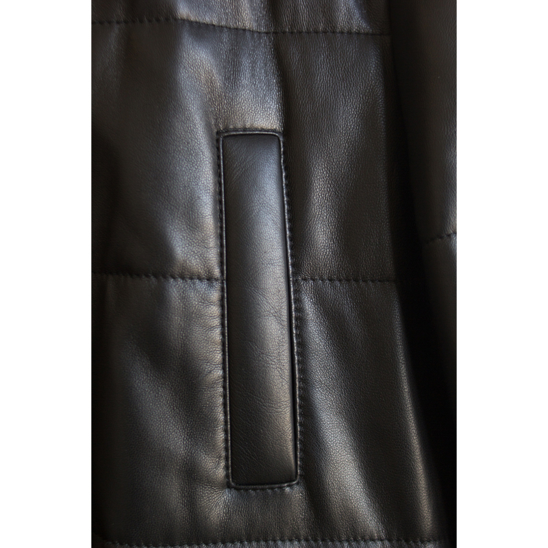 Muška kožna jakna u britskom stilu od prave ovčje kože, zatvarač na zip, srednja duljina