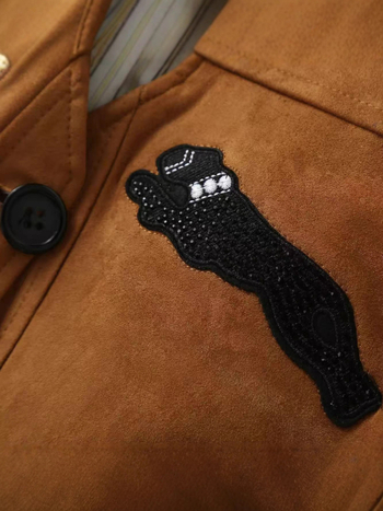 Ženski retro suede vest s anime motivom, V-dekolte, jednostruko kopčanje, poliester materijal