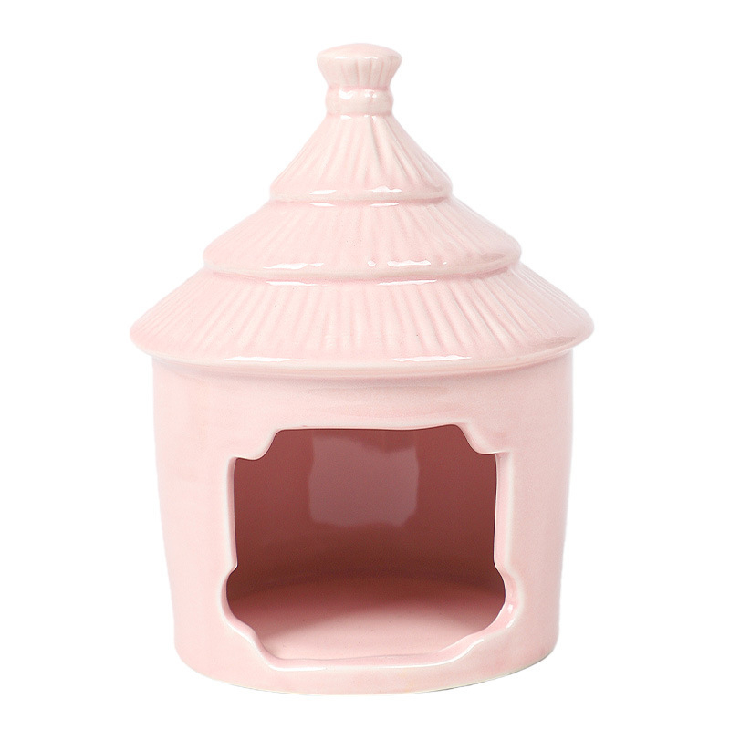 Kerámia hörcsög fészek-palota, kerek alak, hörcsög számára, vízálló, rajzfilm stílus