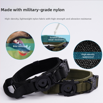 Taktický obojok AirTag – ochranný kryt pre psa | Denim | Monochromatický vzor | Vhodné pre všetky ročné obdobia | Licencovaná súkromná značka