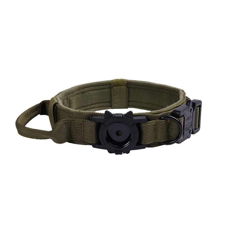 Taktikai AirTag nyakörv – védőtok kutyáknak | Denim | Monokróm minta | Minden évszakban használható | Licencelhető magáncímke