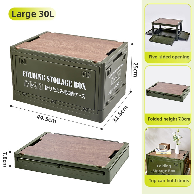 Zložiteľná PP plastová úložná skrinka do auta, kapacita 30L/55L, viacúčelová