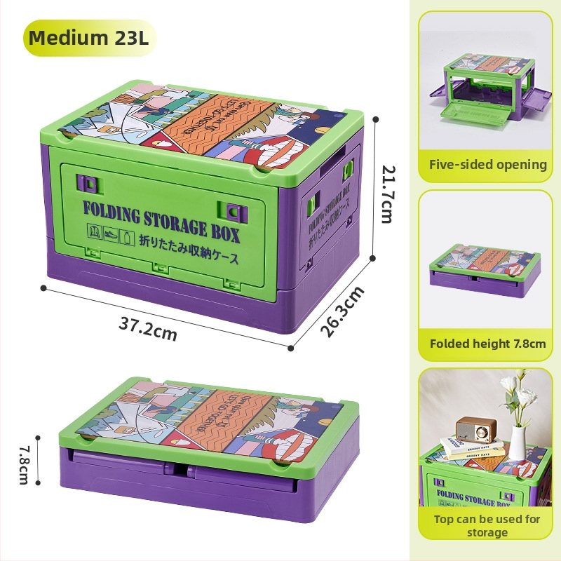 Zložiteľná PP plastová úložná skrinka do auta, kapacita 30L/55L, viacúčelová