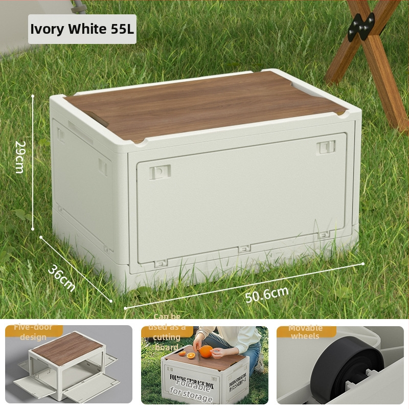 Zložiteľná PP plastová úložná skrinka do auta, kapacita 30L/55L, viacúčelová