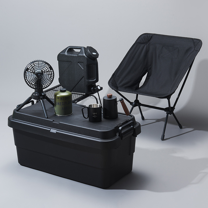 Autóhoz való kemping tároló doboz, megerősített, nagy kapacitású, négyzet alakú műanyag doboz, hordozható és többfunkciós, 100% új anyag