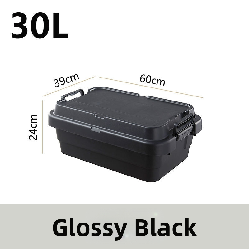 Auto kempingová skladovacia skrinka, zosilnená s veľkou kapacitou, štvorcová plastová nádoba, prenosná a viacúčelová, 100% nový materiál