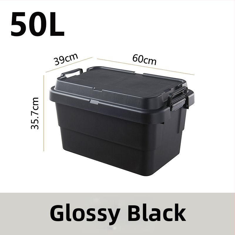 Auto kempingová skladovacia skrinka, zosilnená s veľkou kapacitou, štvorcová plastová nádoba, prenosná a viacúčelová, 100% nový materiál