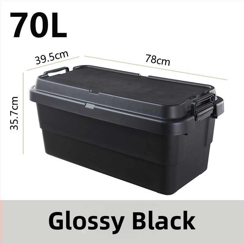 Auto kempingová skladovacia skrinka, zosilnená s veľkou kapacitou, štvorcová plastová nádoba, prenosná a viacúčelová, 100% nový materiál