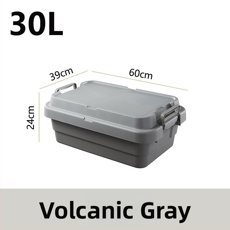 Auto kempingová skladovacia skrinka, zosilnená s veľkou kapacitou, štvorcová plastová nádoba, prenosná a viacúčelová, 100% nový materiál