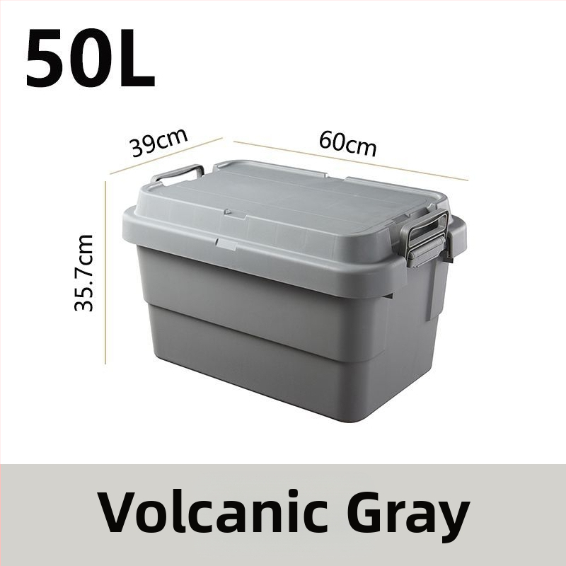 Auto kempingová skladovacia skrinka, zosilnená s veľkou kapacitou, štvorcová plastová nádoba, prenosná a viacúčelová, 100% nový materiál
