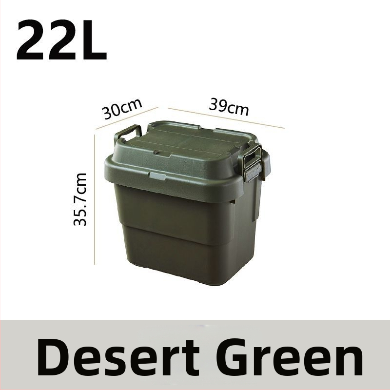 Auto kempingová skladovacia skrinka, zosilnená s veľkou kapacitou, štvorcová plastová nádoba, prenosná a viacúčelová, 100% nový materiál