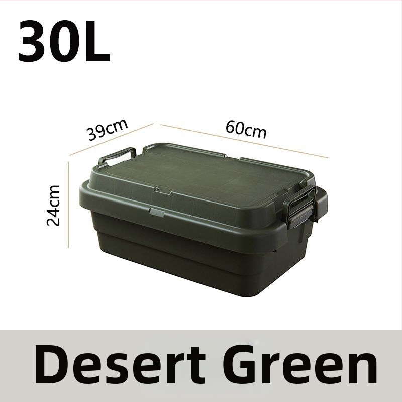Auto kempingová skladovacia skrinka, zosilnená s veľkou kapacitou, štvorcová plastová nádoba, prenosná a viacúčelová, 100% nový materiál