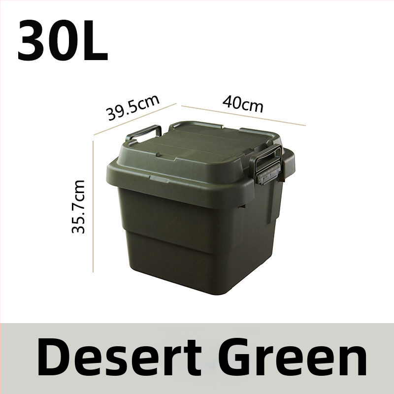 Auto kempingová skladovacia skrinka, zosilnená s veľkou kapacitou, štvorcová plastová nádoba, prenosná a viacúčelová, 100% nový materiál