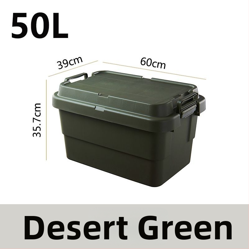 Auto kempingová skladovacia skrinka, zosilnená s veľkou kapacitou, štvorcová plastová nádoba, prenosná a viacúčelová, 100% nový materiál