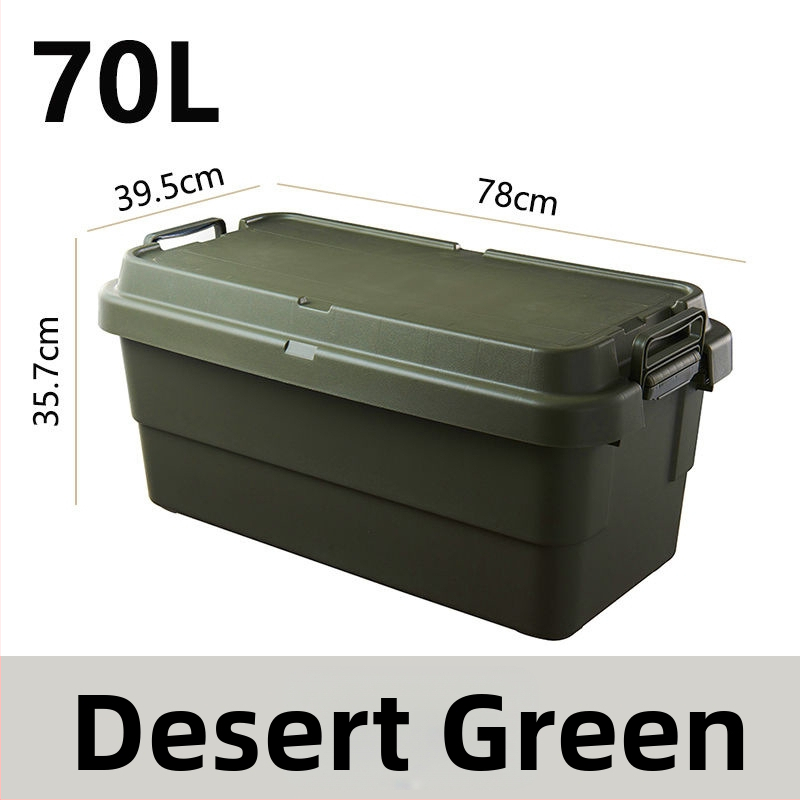 Auto kempingová skladovacia skrinka, zosilnená s veľkou kapacitou, štvorcová plastová nádoba, prenosná a viacúčelová, 100% nový materiál