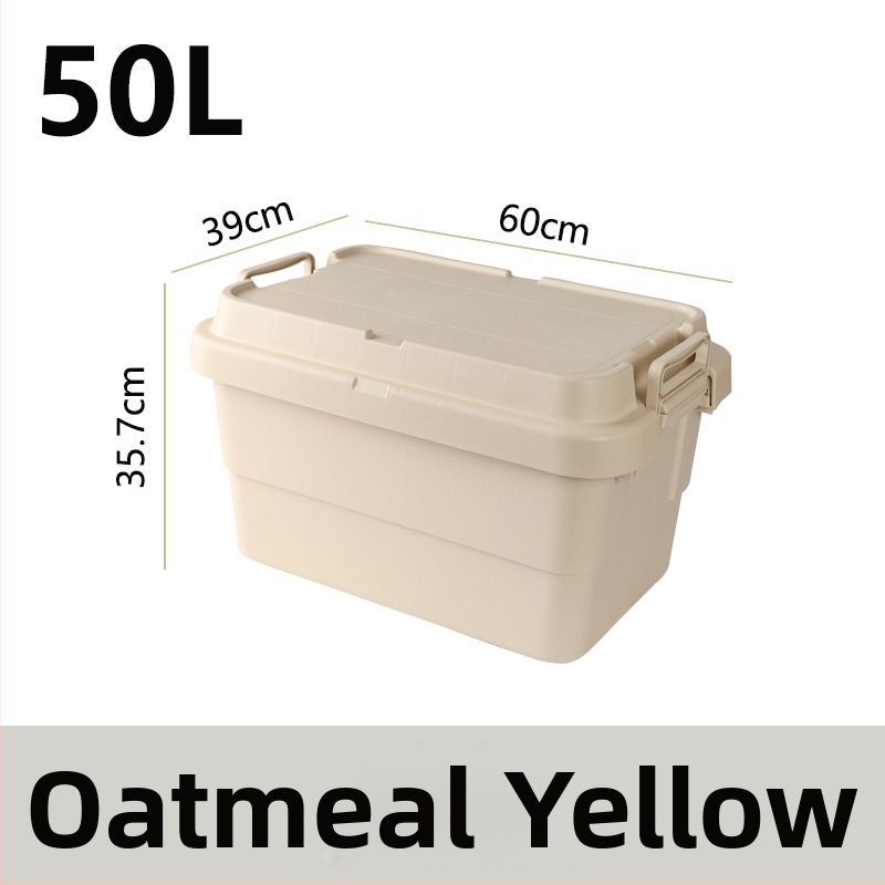 Auto kempingová skladovacia skrinka, zosilnená s veľkou kapacitou, štvorcová plastová nádoba, prenosná a viacúčelová, 100% nový materiál