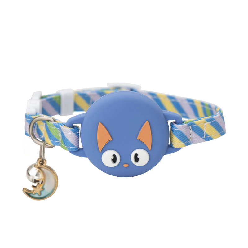 AirTag nyomkövető macskanyakörv, Cartoon mintázat, műbőr, macskáknak, lazább stílus, egész éves használatra