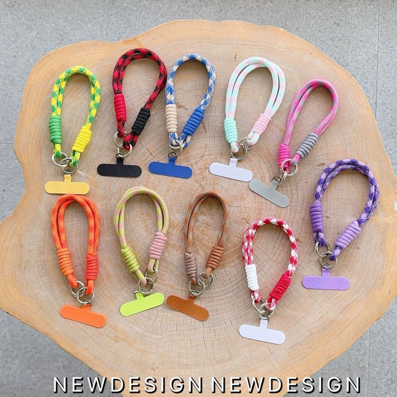 Верига за калъф за телефон — мультяшен дизайн, универсална съвместимост, къса връзка за ръка, пръстенова скоба