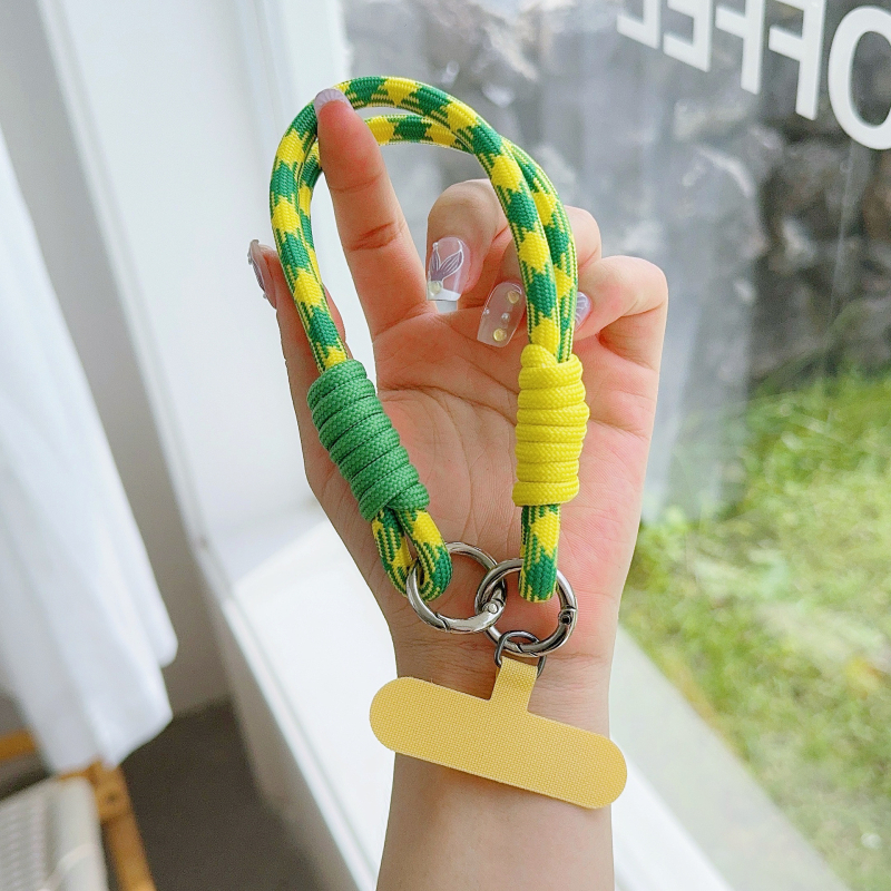 Верига за калъф за телефон — мультяшен дизайн, универсална съвместимост, къса връзка за ръка, пръстенова скоба