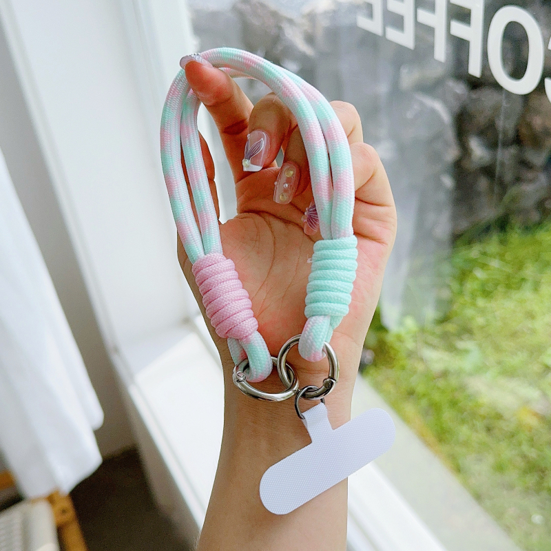 Верига за калъф за телефон — мультяшен дизайн, универсална съвместимост, къса връзка за ръка, пръстенова скоба