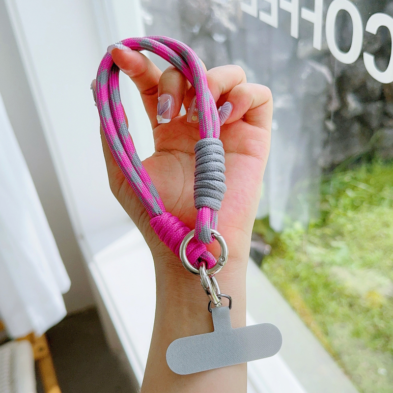 Верига за калъф за телефон — мультяшен дизайн, универсална съвместимост, къса връзка за ръка, пръстенова скоба