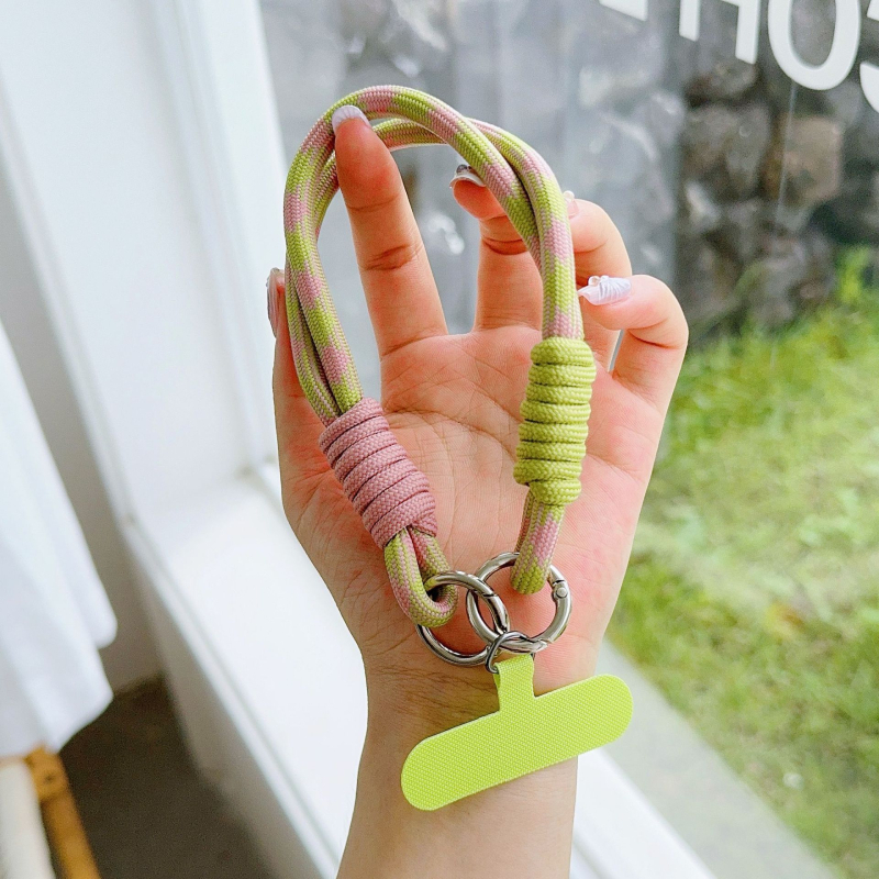 Верига за калъф за телефон — мультяшен дизайн, универсална съвместимост, къса връзка за ръка, пръстенова скоба