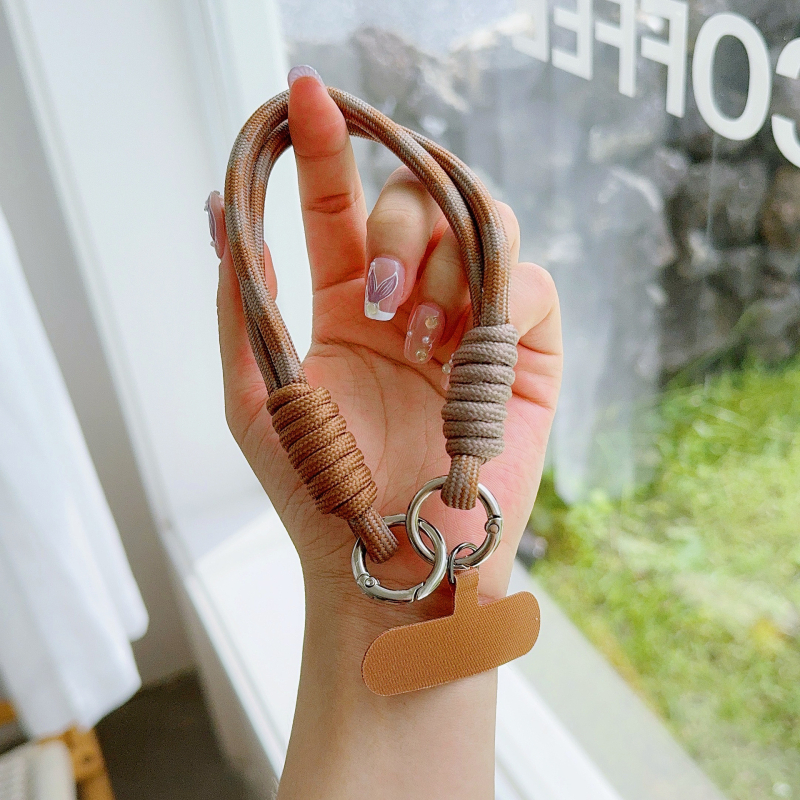 Верига за калъф за телефон — мультяшен дизайн, универсална съвместимост, къса връзка за ръка, пръстенова скоба