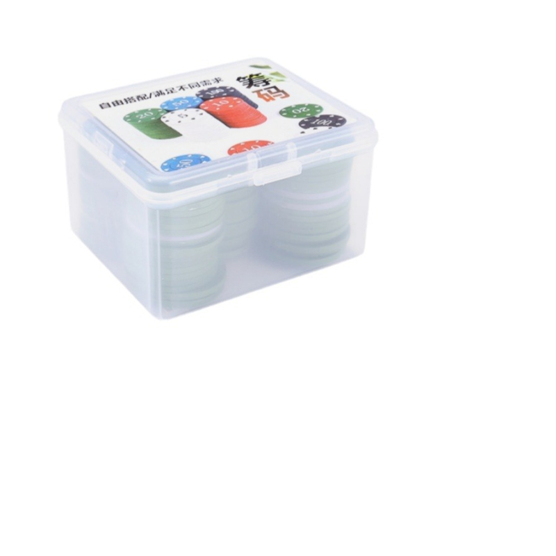 Žeton-set za Mahjong i kartanje – plastični PP, vrijednosti 1/2/5/10/20/50/100, 100 komada u kutiji