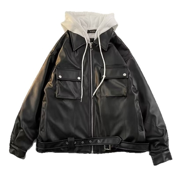 PU kožna jakna za muškarce – opuštena silueta, dugačak kroj, rever ovratnik, zatvarač, bočni džepovi