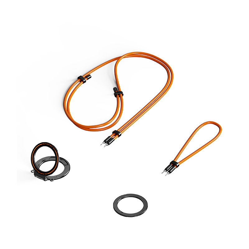 Lanyard pentru telefon cu suport magnetic, curea cross-body reglabilă dublu, anti-furt și anti-cădere, suport metalic pentru inel — Yang Feng