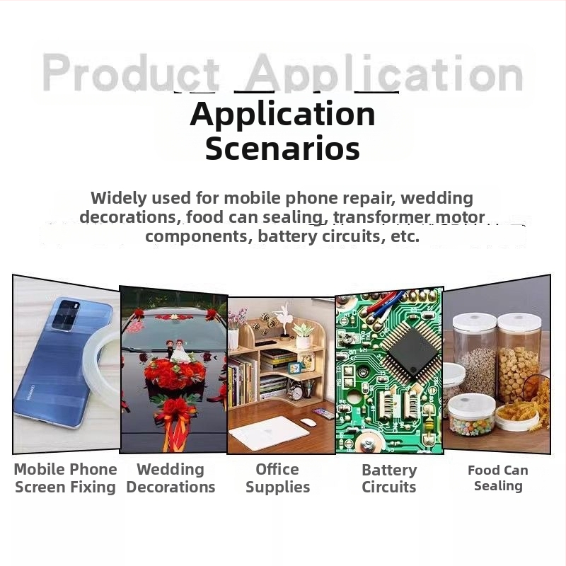 Páska na opravu obrazoviek pre mobily a tablety – oprava skresleného displeja, páska na upevnenie zadného krytu rámu (Základný materiál: PET; Hrúbka: 0,055 mm; Systém lepidla: akrylový; Jadro: gumové jadro; Viskozita: vysoká)