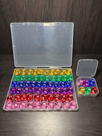 Set kockica: desetostranične kocke od akrila s zaobljenim kutovima, u kutiji 60 komada, oblik d10