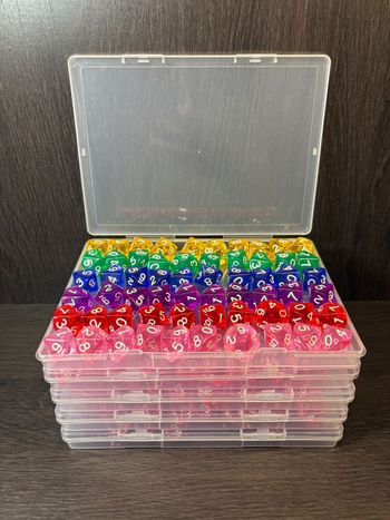Set kockica: desetostranične kocke od akrila s zaobljenim kutovima, u kutiji 60 komada, oblik d10