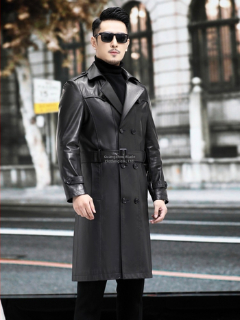 Muška jakna od prave kože, srednje duljine, jesen, visoke kvalitete, biker stil