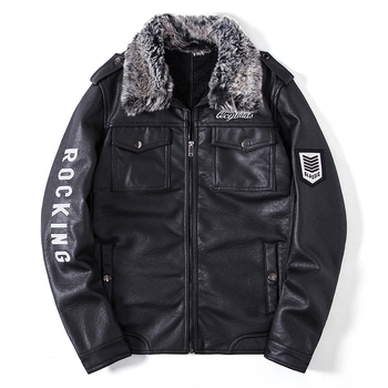 PU kožna motociklistička jakna s krznenom podstavom, ovratnik s reverom, zatvarač, zimski stil