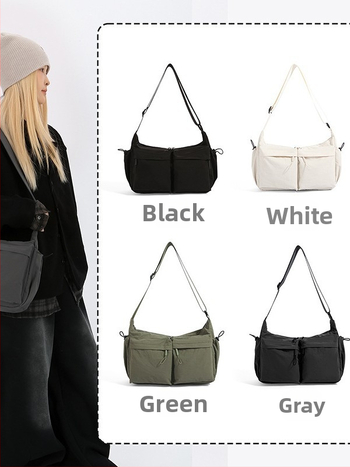 Nylon Crossbody sportska torba, vodootporna, s više džepova, unisex, za vanjske sportove, zimsko izdanje 2025