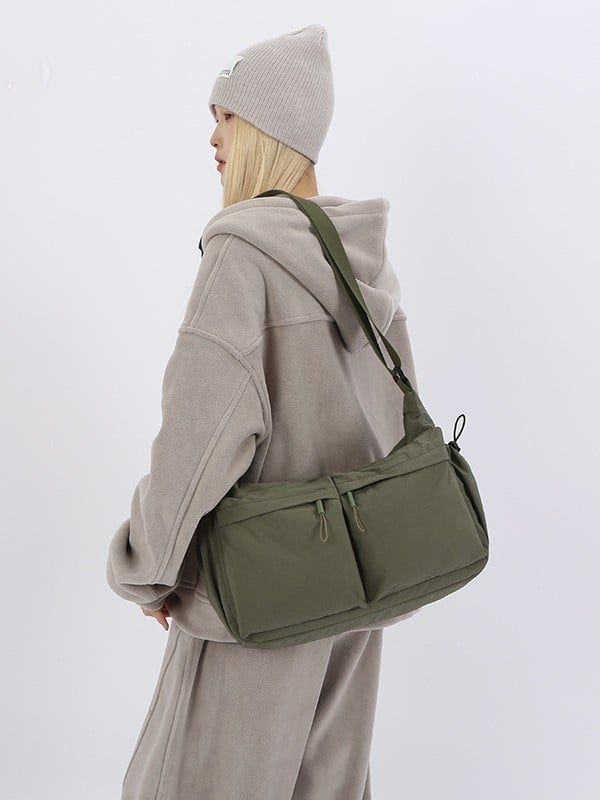 Nylon Crossbody sportska torba, vodootporna, s više džepova, unisex, za vanjske sportove, zimsko izdanje 2025