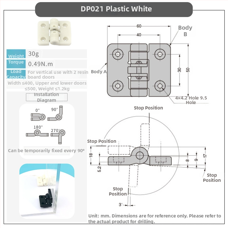 SOCOO CL056 amortizirajuća šarka, cinkov legura, moderan minimalistički stil