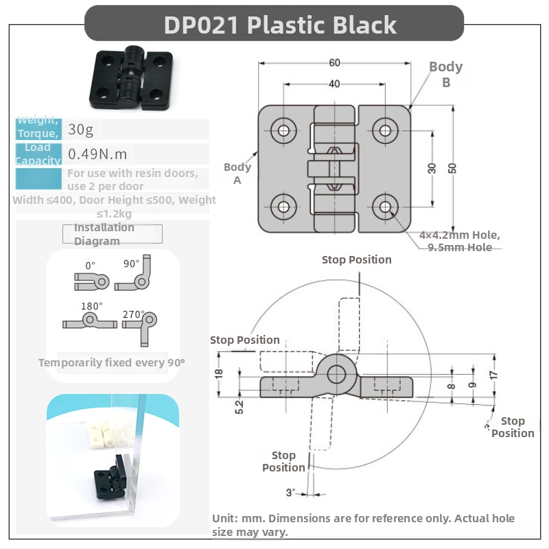SOCOO CL056 amortizirajuća šarka, cinkov legura, moderan minimalistički stil