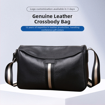 Muška messenger torbica – stil Urban Simplicity; prava koža; vodootporna; Zhihua leather goods; podstava poliester