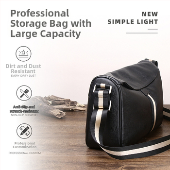 Muška messenger torbica – stil Urban Simplicity; prava koža; vodootporna; Zhihua leather goods; podstava poliester