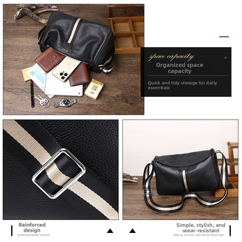 Muška messenger torbica – stil Urban Simplicity; prava koža; vodootporna; Zhihua leather goods; podstava poliester