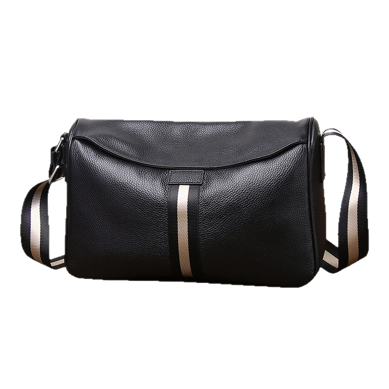 Muška messenger torbica – stil Urban Simplicity; prava koža; vodootporna; Zhihua leather goods; podstava poliester